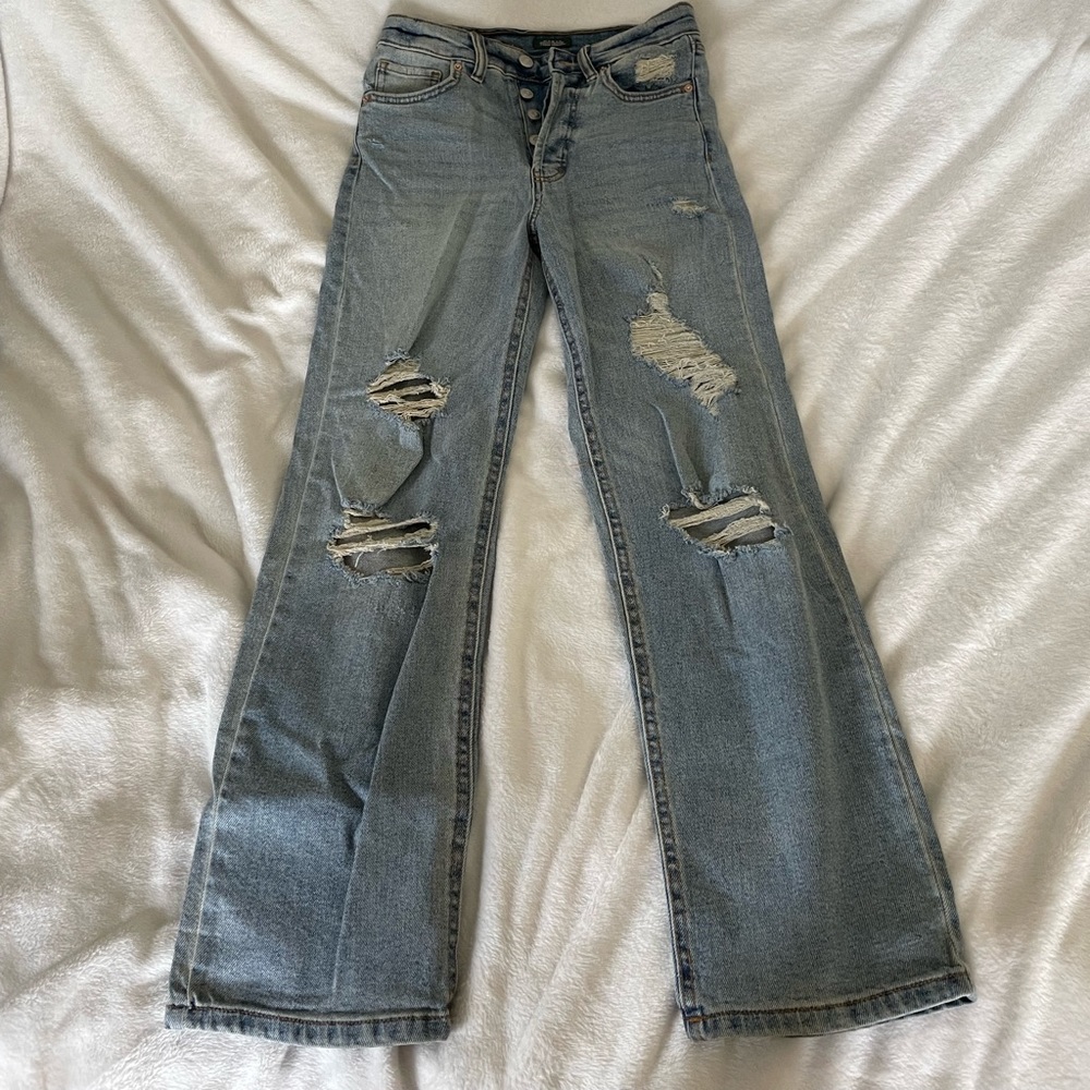 High rise straight leg jeans